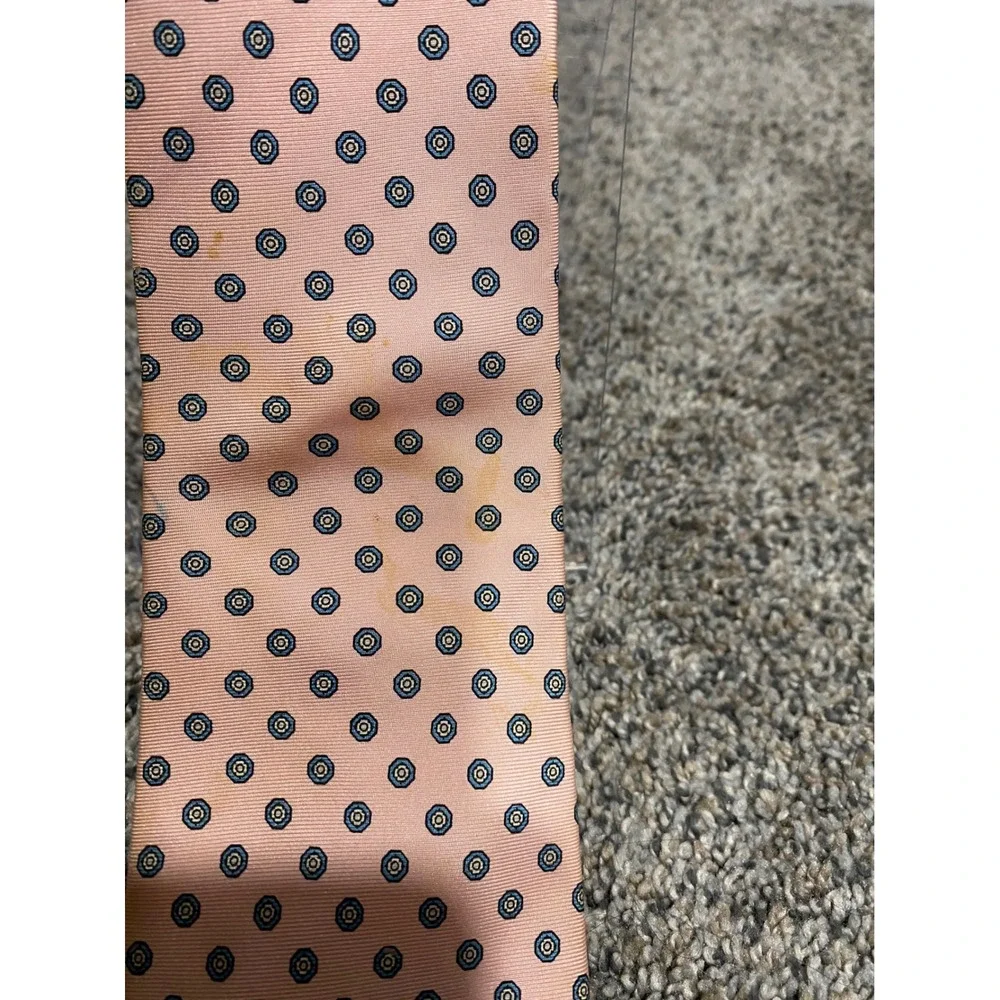 Necktie Accents by Hyatt Mens Peach Fair Silk Geometric Medallion One Size